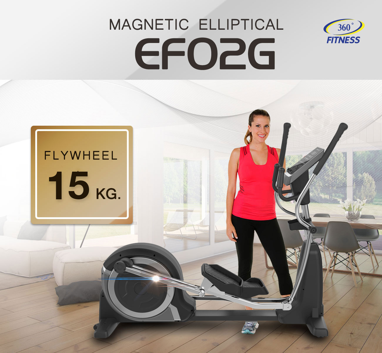 เครื่องเดินวงรี Electronic Magnetic Elliptical bike EF02G