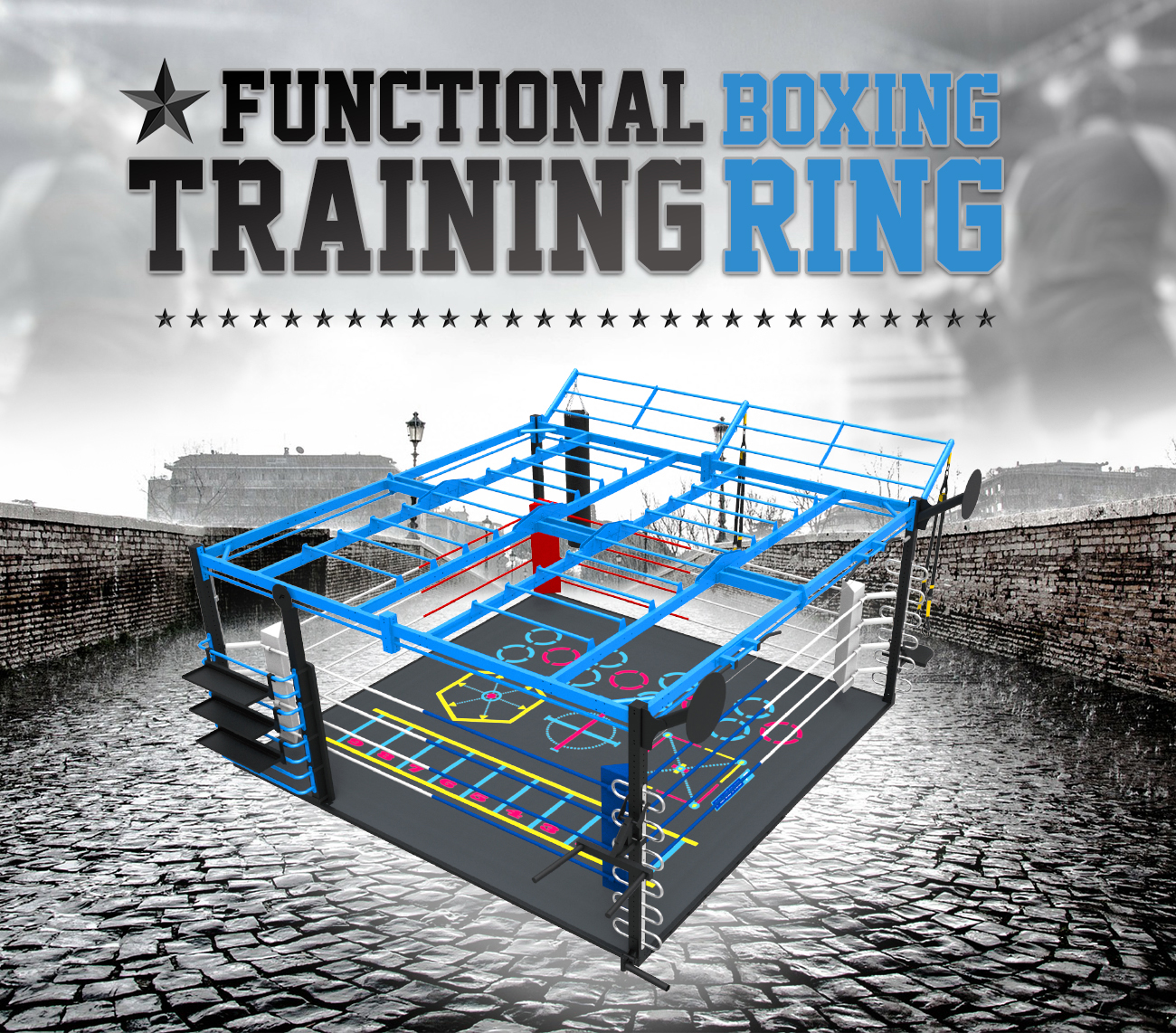 เวทีมวย สำหรับออกกำลังกาย Functional Boxing Ring QT2